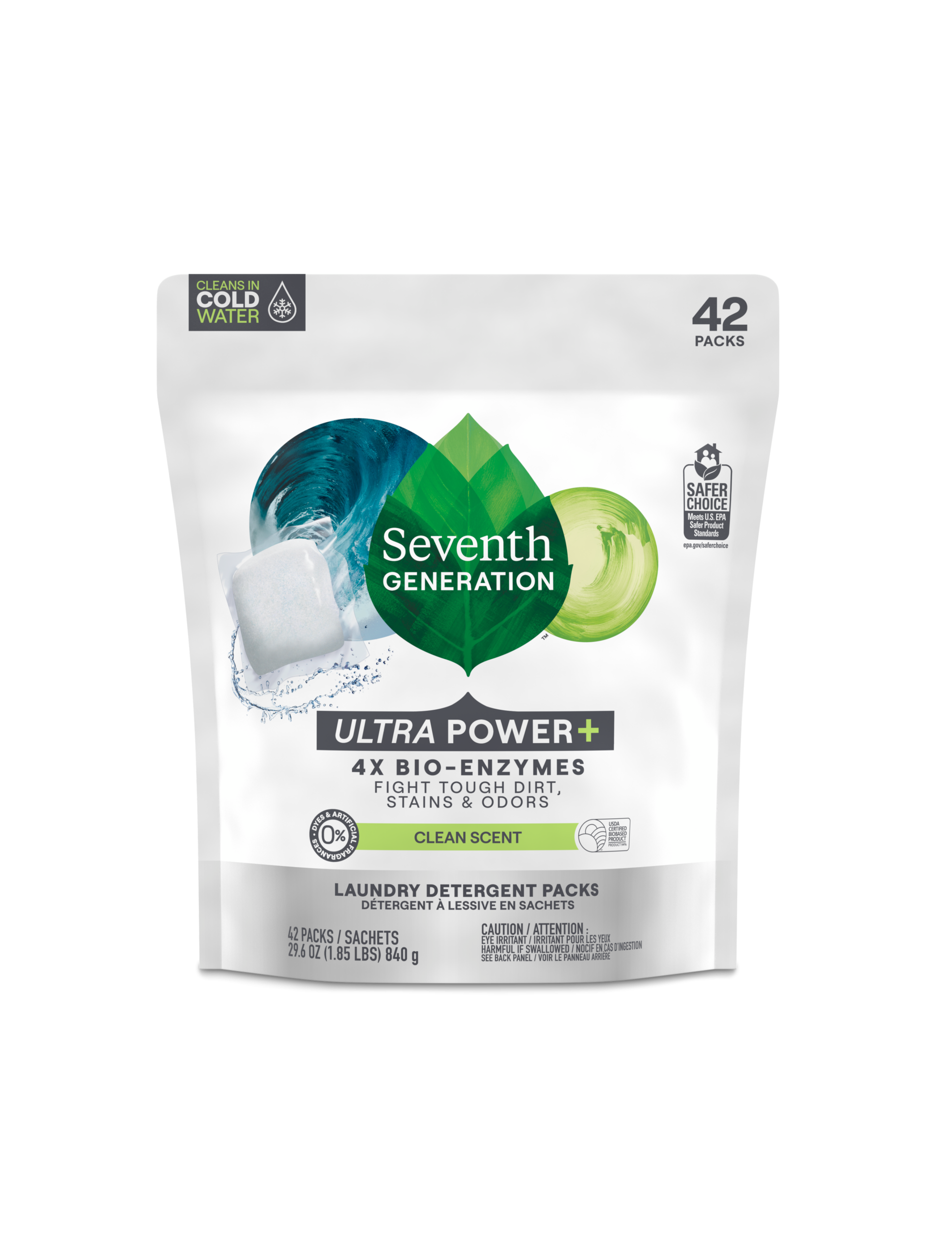 Power+ Laundry Detergent Packs - Clean Scent